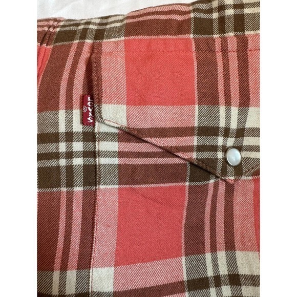 Levi Strauss‎ & Co. LS Western Plaid Pearlsnap Buttonfront Shirt Size S - Picture 9 of 15